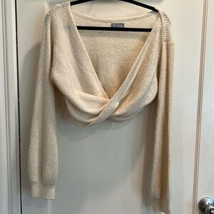 Tilly’s Sky & Sparrow women’s size XXL cream knit wrap long sleeve.